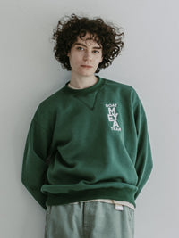MEYAME  NO.6 EMBROIDELY SWEAT (BRUSHED LINING) GREEN