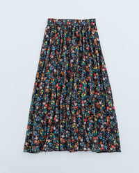 MEYAME  PLEATED SKIRT (FLOWER) MEY-2431 BLACK