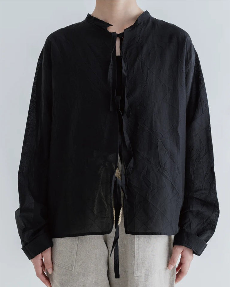 MEYAME  COTTON SILK BLOUSE JACKET BLACK