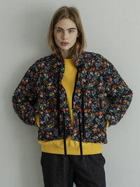 MEYAME FLOWER QUILTED JACKET MEY-2508 BLACK
