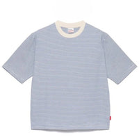 Healthknit / Narrow Border Crew Neck Short Sleeve T-Shirt Women's Natural Blue 