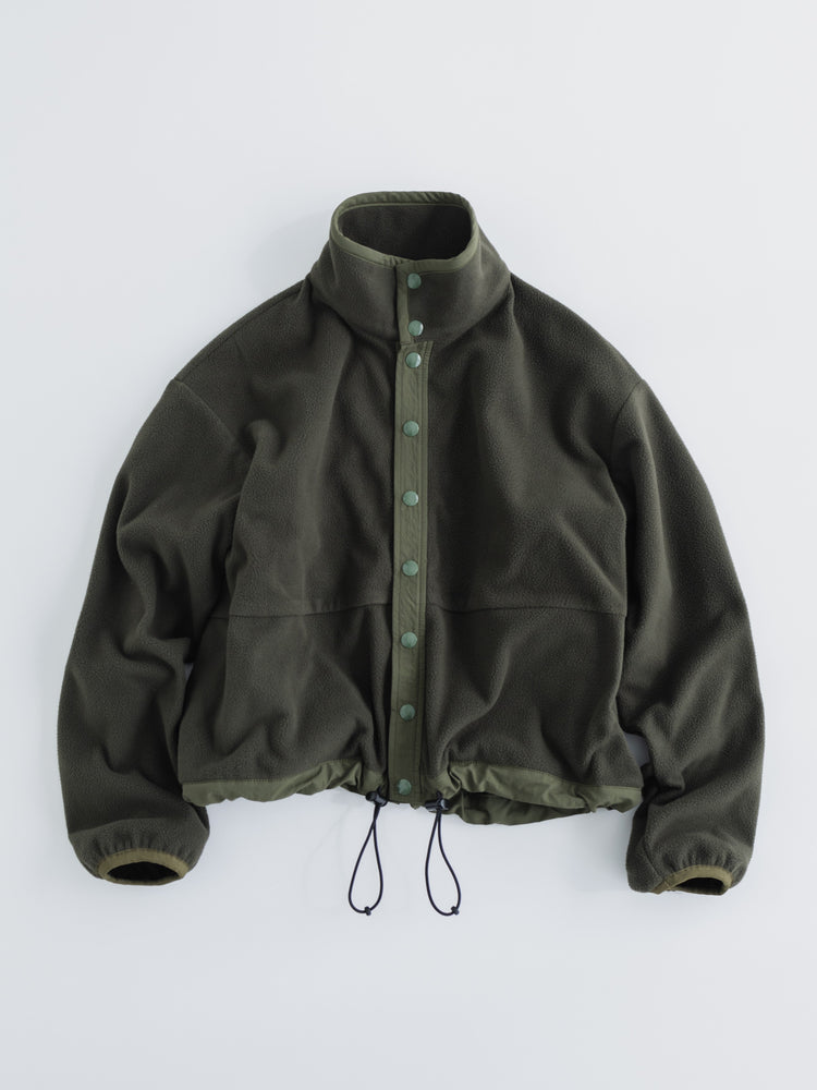 MEYAME FLEECE SNAP SHORT JACKET OLIVE