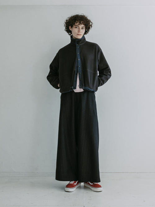 MEYAME  FLEECE SNAP SHORT JACKET BLACK