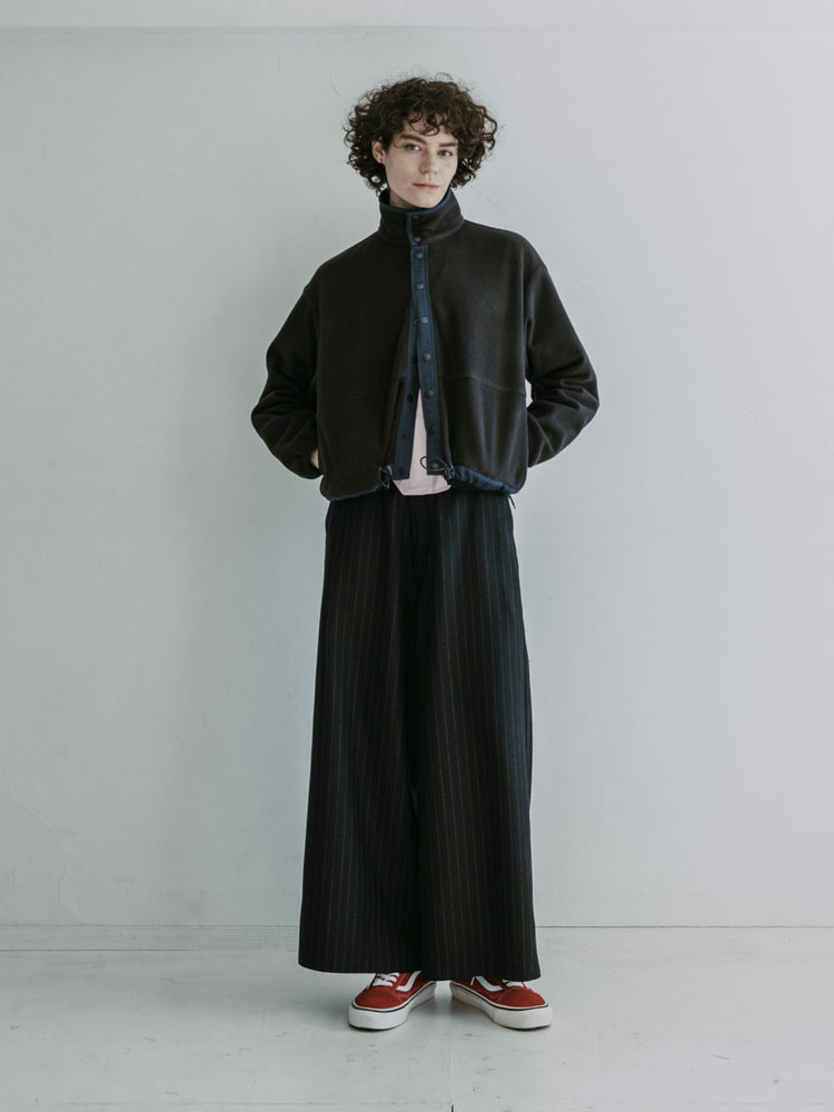 MEYAME FLEECE SNAP SHORT JACKET BLACK