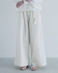 MEYAME SIDE LINE WIDE PANTS WHITE