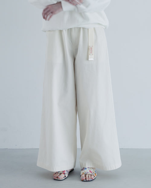 MEYAME SIDE LINE WIDE PANTS WHITE