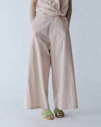 MEYAME  COTTON LINEN SIDE LINE WIDE PANTS MEY-2440 PINK