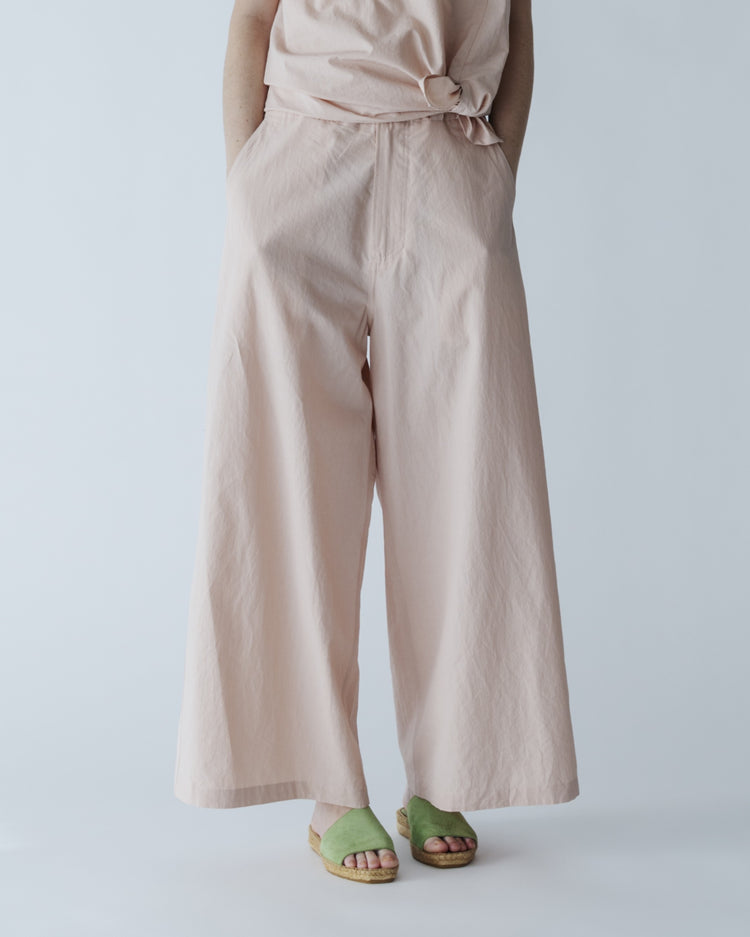 MEYAME  COTTON LINEN SIDE LINE WIDE PANTS MEY-2440 PINK