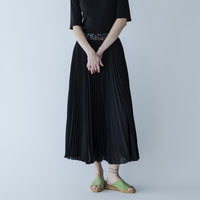 MEYAME / FLOWER WAIST PLEATED SKIRT BLACK