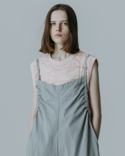 MEYAME TUCKED JACQUARD BORDER SLEEVELESS MEY-2404 PINK