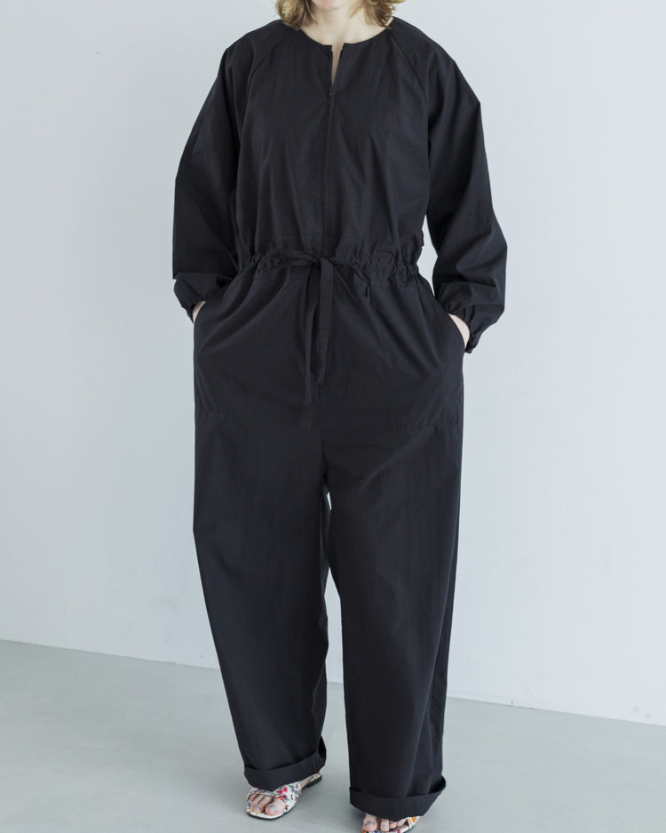 MEYAME  HALF ZIP ALL IN ONE(LONG SLEEVE) BLACK
