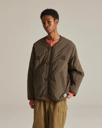ARMY TWILL  QUILTING REVERSIBLE JACKET AM-2654007 BROWN