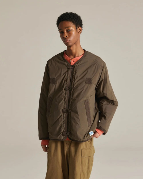 ARMY TWILL QUILTING REVERSIBLE JACKET AM-2654007 BROWN