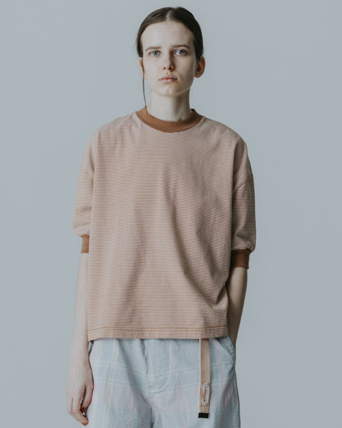 MEYAME  BORDER HALF SLEEVE TEE MEY-2438 BROWN