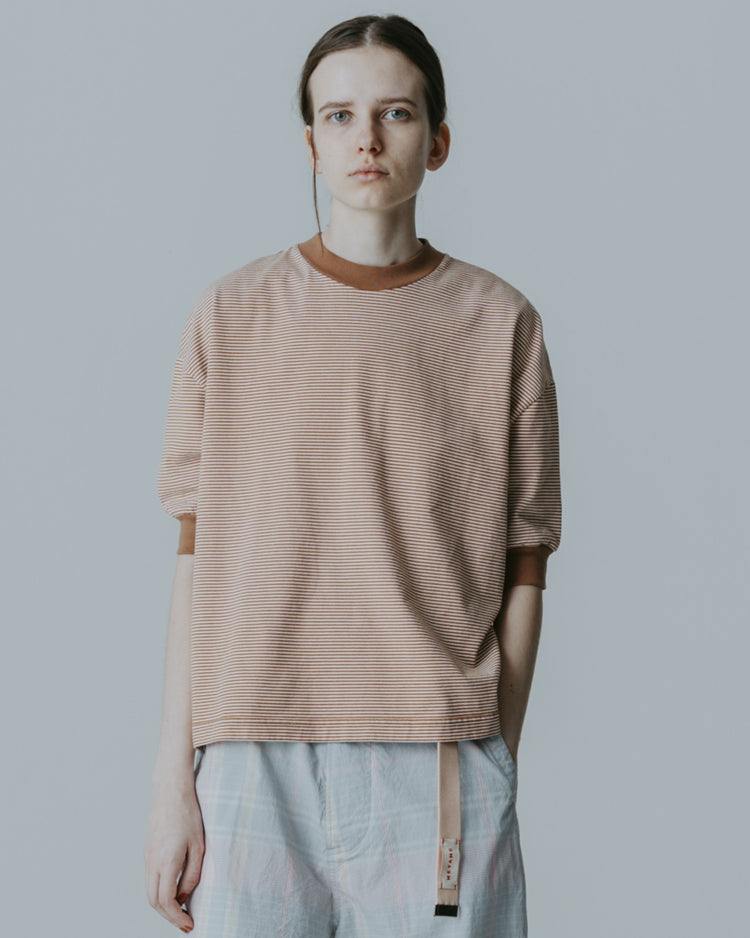 MEYAME  BORDER HALF SLEEVE TEE MEY-2438 BROWN