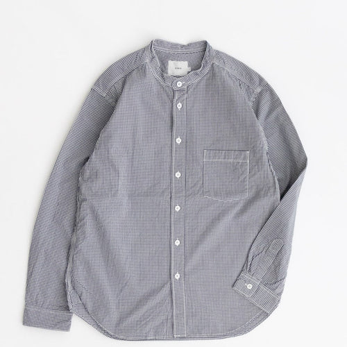 RINEN / 80/2 Downproof Stand Collar Shirt 81. Gingham