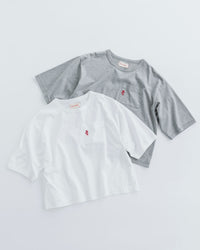 MEYAME  EMBROIDERED POCKET TEE MEY-2436 WHITE