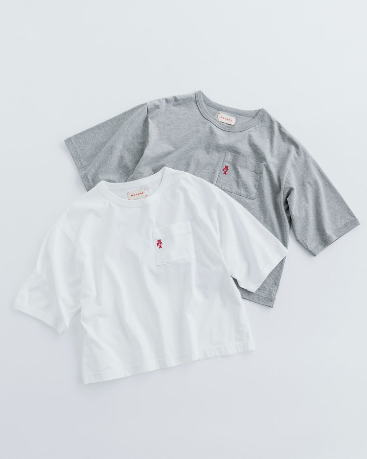 MEYAME  EMBROIDERED POCKET TEE MEY-2436 WHITE