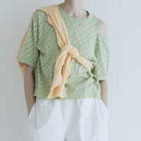 MEYAME / DOT HOLE JACQUARD TEE GREEN