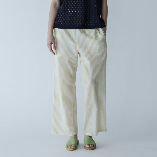 MEYAME / LIGHT COTTON STRIPE PANTS YELLOW