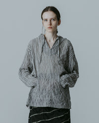 MEYAME  STRIPED LIGHT PARKA MEY-2430 BLACK