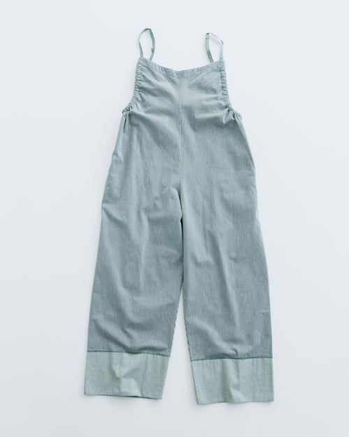 MEYAME  STRIPED GATHERED ALL-IN-ONE MEY-2413 GREEN
