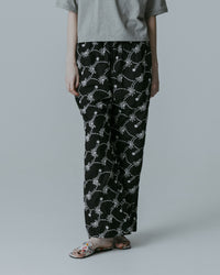 MEYAME EMBROIDERED COZY PANTS MEY-2427 BLACK