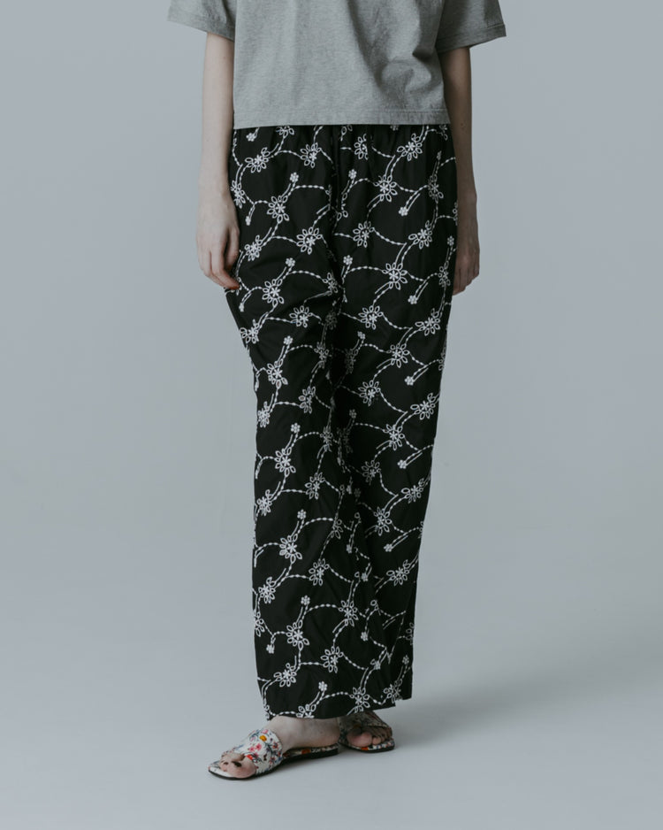 MEYAME EMBROIDERED COZY PANTS MEY-2427 BLACK