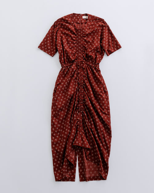 MEYAME　PRINT SUMMER DRESS MEY-2420 BURGUNDY