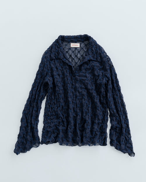 MEYAME LACE SKIPPER BLOUSE MEY-2418 NAVY