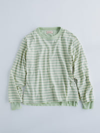 MEYAME  BORDER DOUBLE LONG SLEEVE TEE GREEN