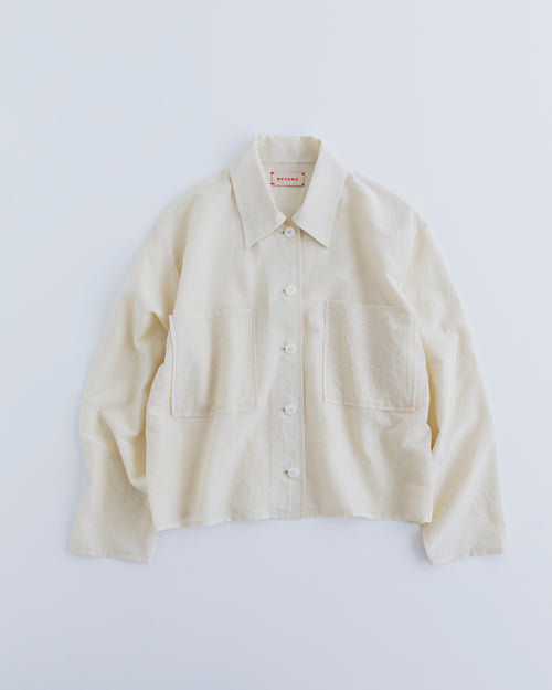 MEYAME  COTTON SILK SHORT JACKET MEY-2314 CREAM