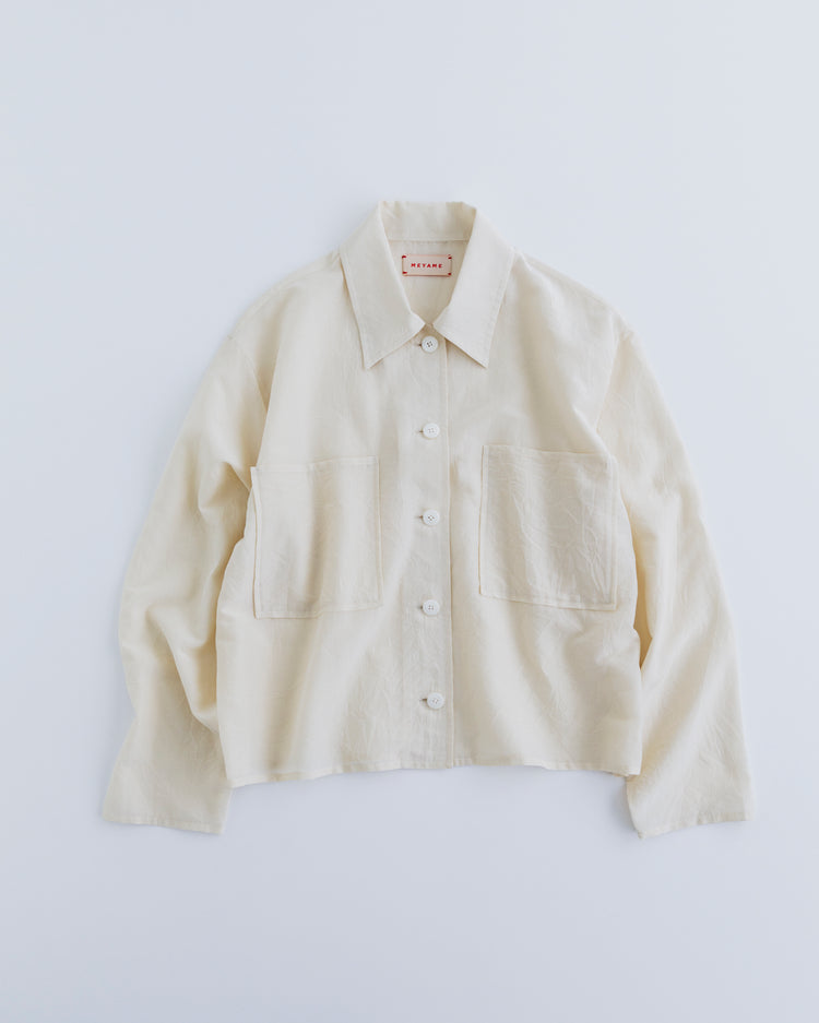 MEYAME  COTTON SILK SHORT JACKET MEY-2314 CREAM