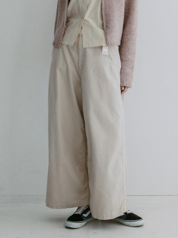 MEYAME / CORDUROY SIDE LINE WIDE PANTS CREAM