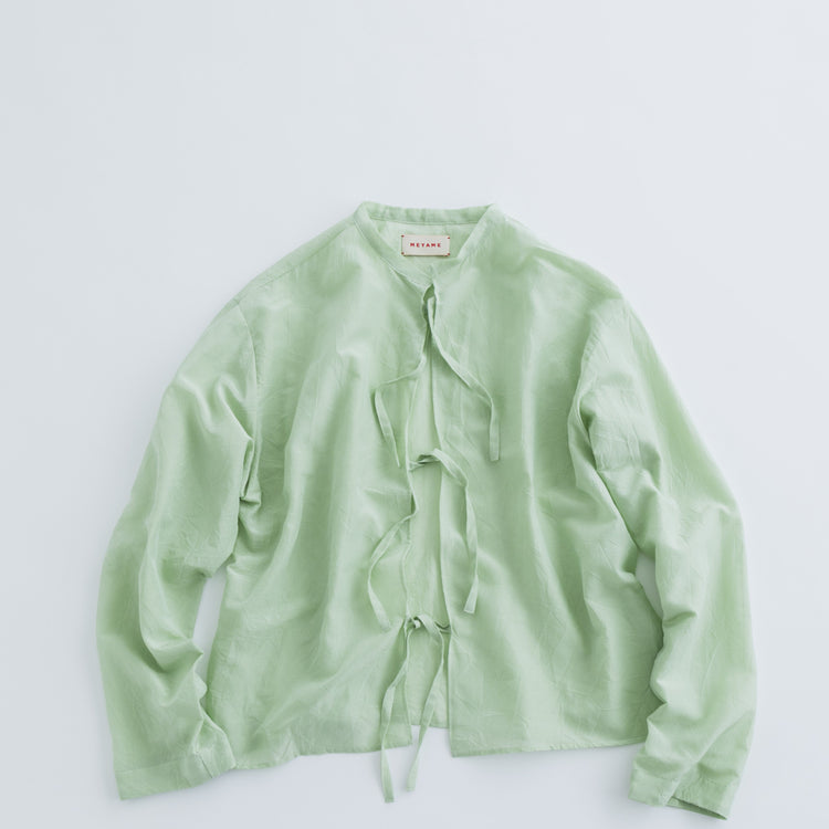 MEYAME / COTTON SILK BLOUSE JACKET GREEN