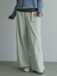 MEYAME CORDUROY SIDE LINE WIDE PANTS MEY-2518 LIGHT GREEN