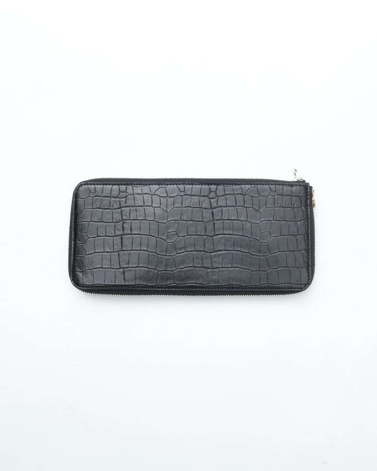 ED ROBERT JUDSON PARALLEL magic purse_L C/#50 black croco grain