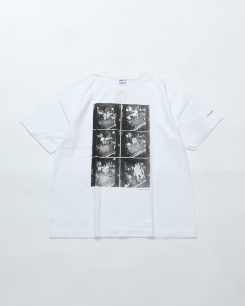 WALLA WALLA SPORT  PRINTABLE TUBE TEE / CHARLES PETERSON  "DRUM CRUSH" WHITE