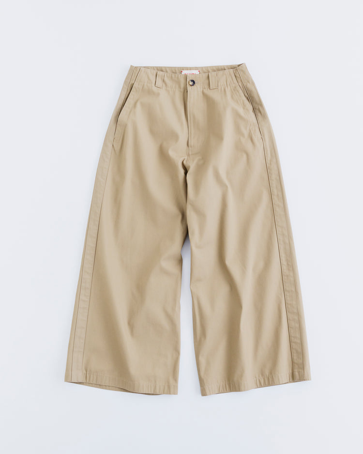 MEYAME SIDE LINE WIDE PANTS BEIGE