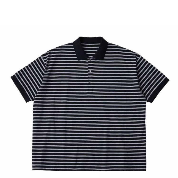 PORTER CLASSIC / H/W BEATNIK BORDER POLO SHIRT BLACK