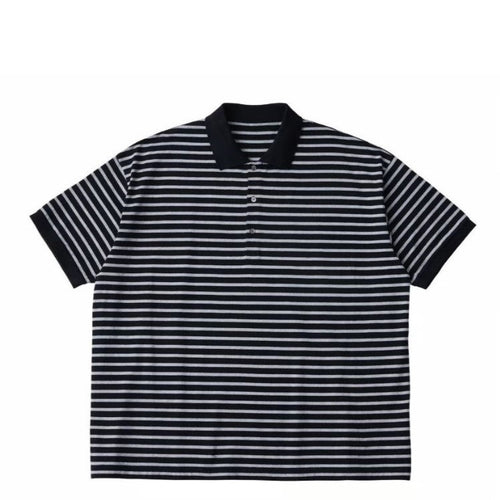 PORTER CLASSIC / H/W BEATNIK BORDER POLO SHIRT BLACK