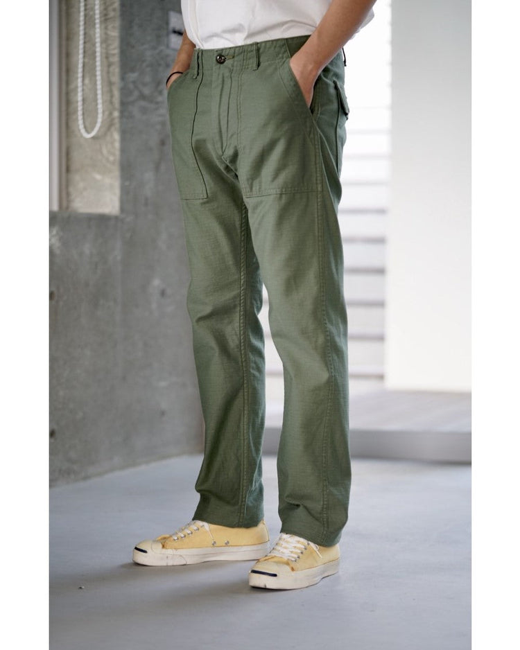 orslow  SLIM FIT FATIGUE PANTS GREEN