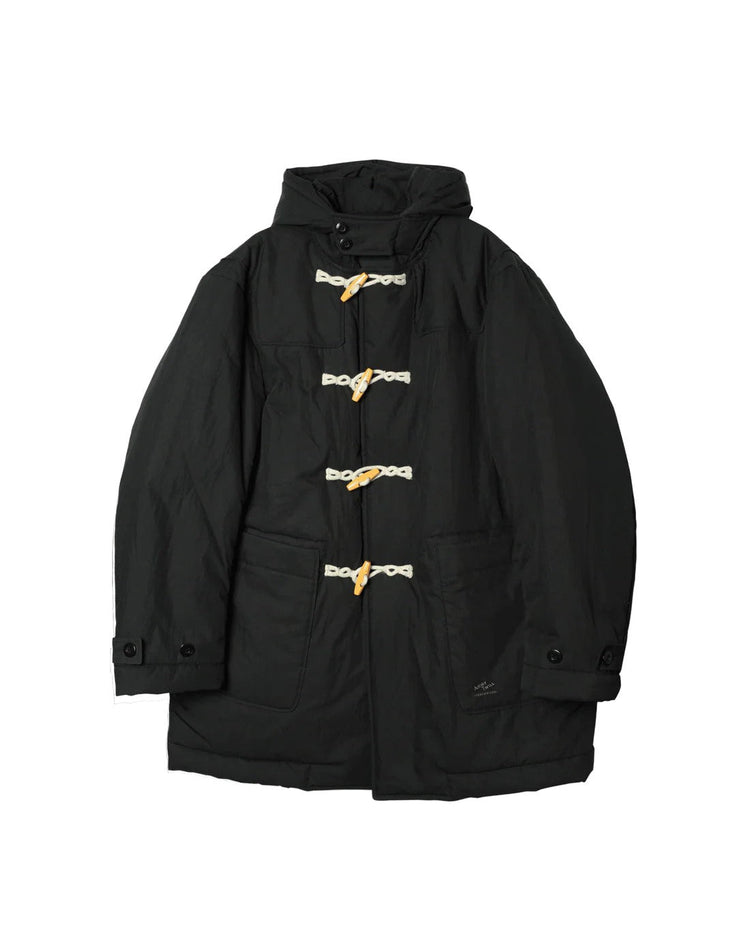 ARMY TWILL COTTON NYLON DUFFEL COAT BLACK