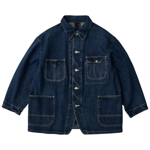 PORTER CLASSIC STEINBECK DENIM COVERALLS NAVY