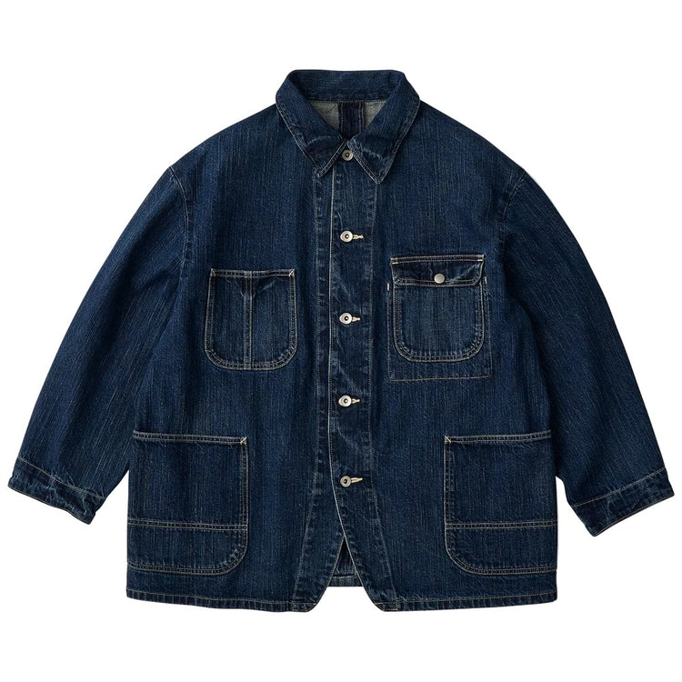 PORTER CLASSIC STEINBECK DENIM COVERALLS NAVY