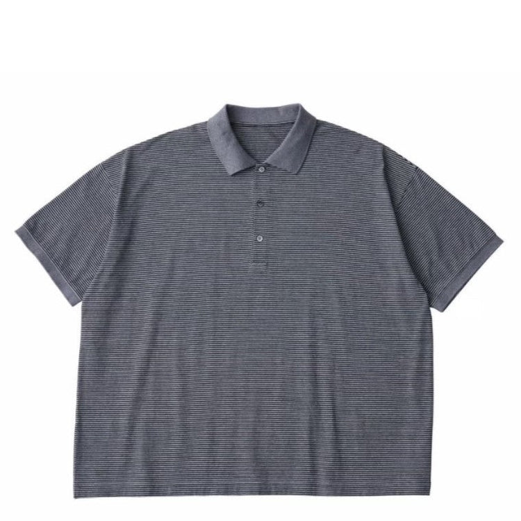 PORTER CLASSIC / H/W BEATNIK BORDER POLO SHIRT GRAY BLACK