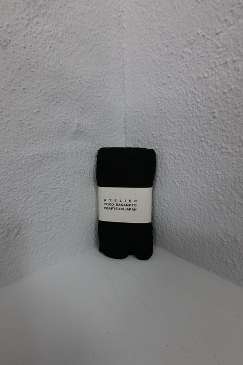 YOKO SAKAMOTO COTTON TABI PILE SOCKS BLACK