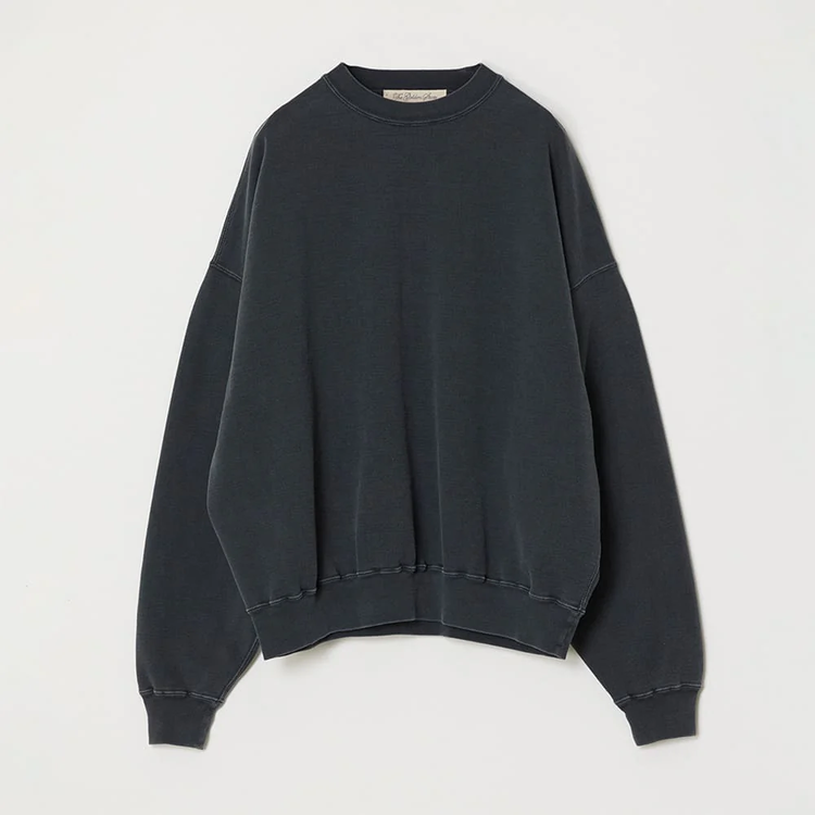 REMI RELIEF SP加工裏毛BIGサイズクルー BLACK