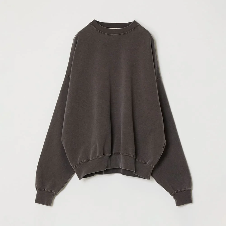 REMI RELIEF SP加工裏毛BIGサイズクルー BROWN