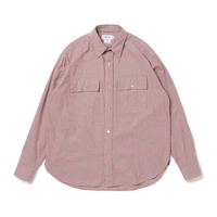 Riprap FLAP POCKET SHIRT (COTTON VIYELLA) WHITE/RUST